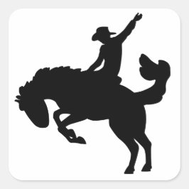 Rodeo Rider on Horseback Quadratischer Aufkleber