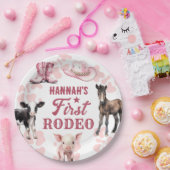 Rodeo Rosa Geburtstagspolette Pappteller (Party)