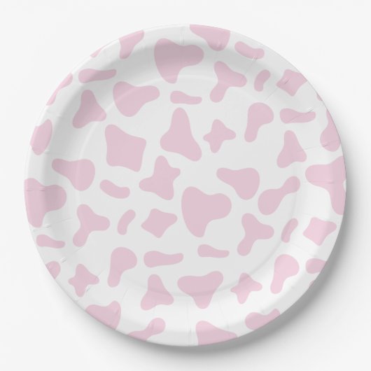 Rodeo Rosa Kuh Print Western Geburtstag Pappteller (Vorderseite)