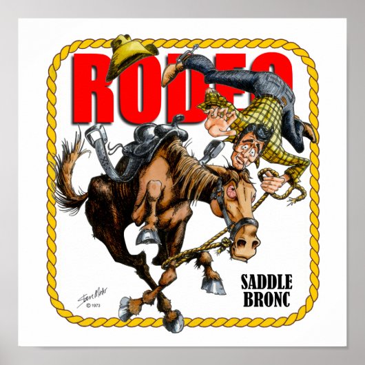 Rodeo Saddle Bronc Rider Print Poster (Vorne)