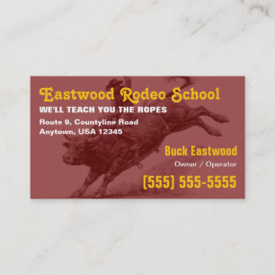 Rodeo-Schule Bull Rider-Training / Ausbilder Visitenkarte