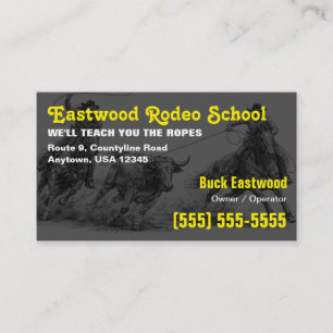 Rodeo-Schule Cowboy-Roping-Instruktor-Karte Visitenkarte