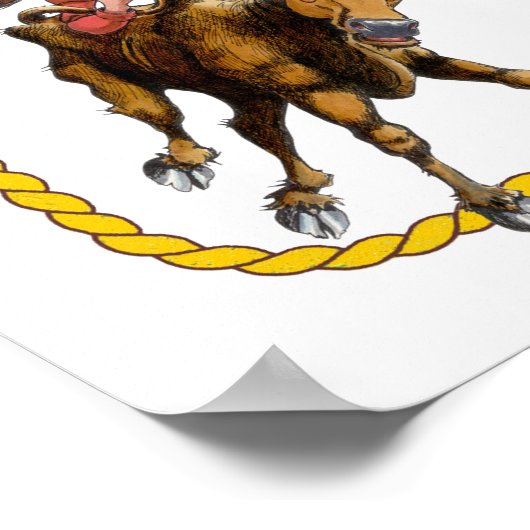 Rodeo Steer Wrestler Poster (Ecke)