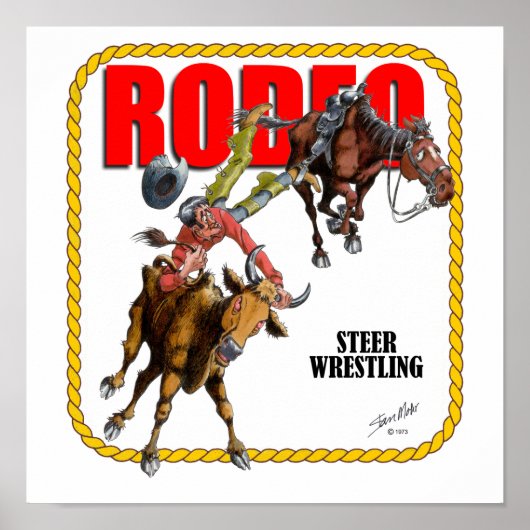 Rodeo Steer Wrestler Poster (Vorne)