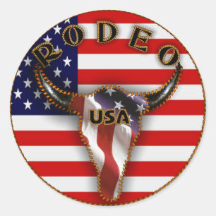 Rodeo-Sterne u. Streifen-Aufkleber Runder Aufkleber
