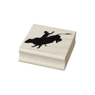 Rodeo/Stier-Reiten Gummistempel