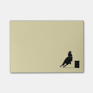 Rodeo Theme Cowgirl Barrel Racing Silhouette Post-it Klebezettel