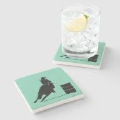 Rodeo Theme Cowgirl Barrel Racing Silhouette Steinuntersetzer (Seitenansicht)