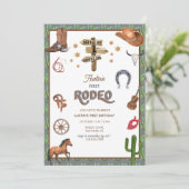 Rodeo Themed | Einladungen zum 1. Geburtstag (Stehend Vorderseite)