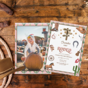 Rodeo Themed Einladungen zum 1. Geburtstag