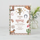 Rodeo Themed | Einladungen zum 1. Geburtstag (Stehend Vorderseite)