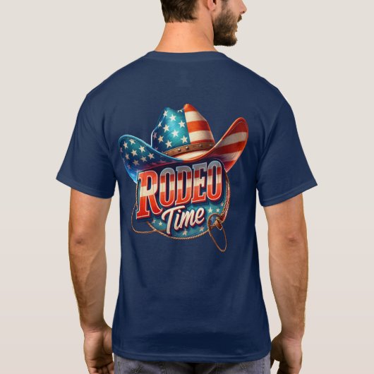 Rodeo-Time-Text mit Hat Western T - Shirt (Rückseite)