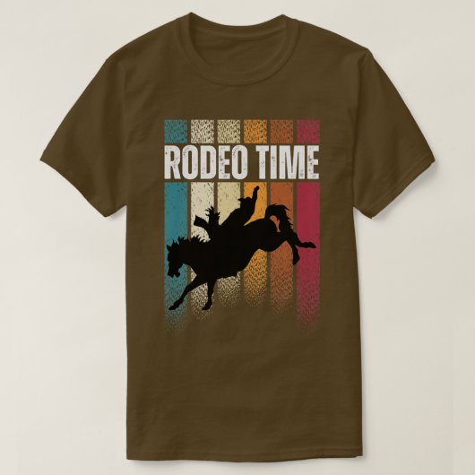 Rodeo Time Western Cowboy Bareback Riding T-Shirt (Design vorne)