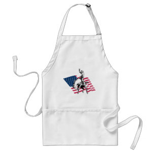Rodeo USA - Amerika, Cowboy-Pferd und Flagge Schürze