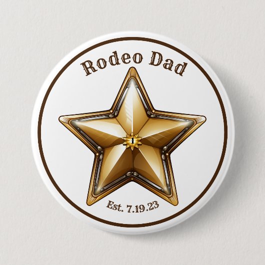 Rodeo Vater Sheriff Star Button (Vorderseite)