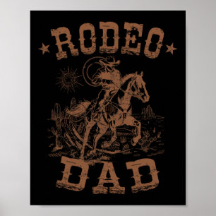 Rodeo-Vater Western Cowboy Daddy Familie passend D Poster
