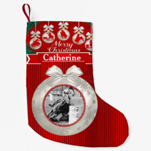 Rodeo-Verzierungen auf rotem kundenspezifischem Kleiner Weihnachtsstrumpf