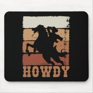 Rodeo Western Country Howdy Reiten Retro Mousepad