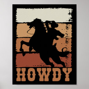 Rodeo Western Country Howdy Reiten Retro Poster