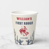 Rodeo Western Cowboy 1. Geburtstag Party Pappbecher (Vorderseite)