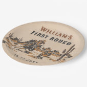 Rodeo Western Cowboy 1. Geburtstag Party Pappteller (Schrägansicht)