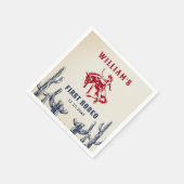 Rodeo Western Cowboy 1. Geburtstag Party Serviette (Ecke)