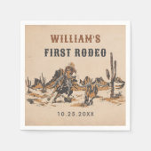 Rodeo Western Cowboy 1. Geburtstag Party Serviette (Vorderseite)