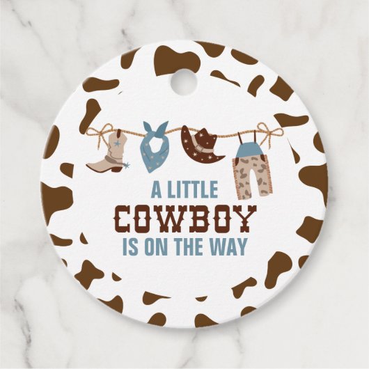 Rodeo Western Cowboy Baby Dusche Geschenkanhänger (Vorderseite)