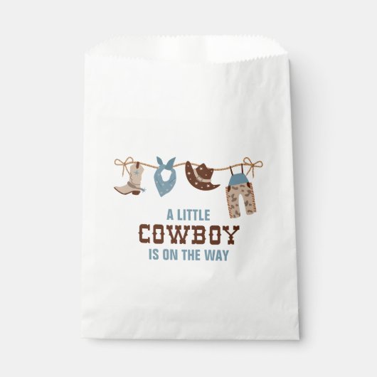 Rodeo Western Cowboy Baby Dusche Geschenktütchen (Vorderseite)