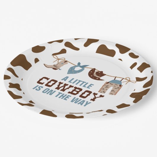 Rodeo Western Cowboy Baby Duschpapier Teller (Schrägansicht)