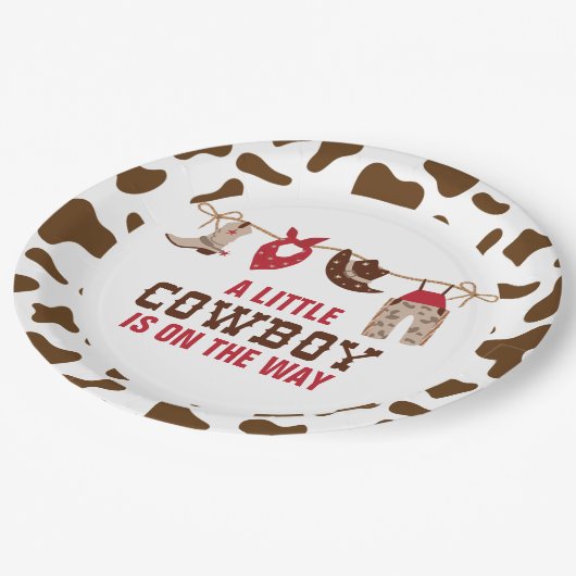 Rodeo Western Cowboy Baby Duschpapier Teller (Schrägansicht)