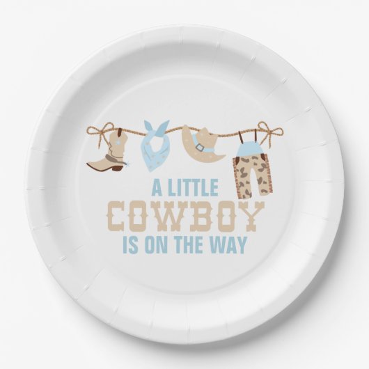 Rodeo Western Cowboy Baby Duschpapier Teller (Vorderseite)