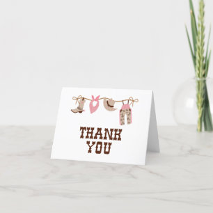 Rodeo Western Cowboy Baby Shower Dankeskarte