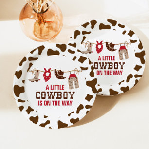 Rodeo Western Cowboy Baby Shower Papier Teller