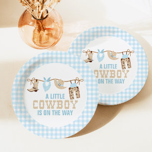 Rodeo Western Cowboy Baby Shower Papier Teller