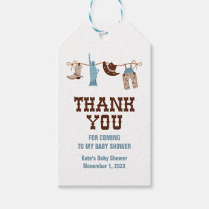 Rodeo Western Cowboy Babyparty Geschenkanhänger