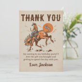 Rodeo Western Cowboy Birthday Danke Karte (Stehend Vorderseite)