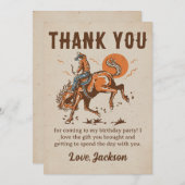Rodeo Western Cowboy Birthday Danke Karte (Vorne/Hinten)