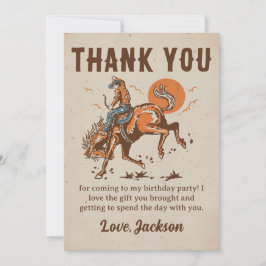 Rodeo Western Cowboy Birthday Danke Karte