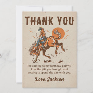 Rodeo Western Cowboy Birthday Danke Karte