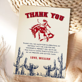 Rodeo Western Cowboy Birthday Dankeskarte