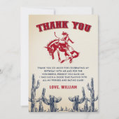 Rodeo Western Cowboy Birthday Dankeskarte (Vorderseite)