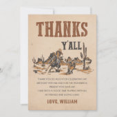 Rodeo Western Cowboy Birthday Dankeskarte (Vorderseite)