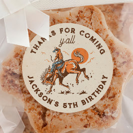 Rodeo Western Cowboy Birthday Sticker
