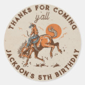 Rodeo Western Cowboy Birthday Sticker (Vorderseite)