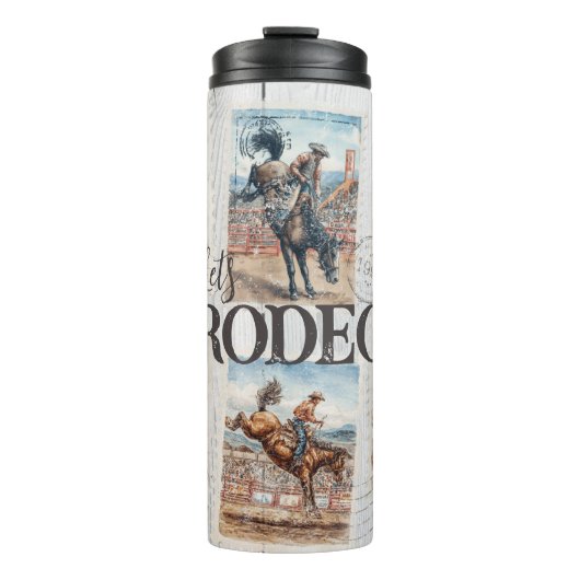 Rodeo Western Cowboy Horse Bucking Thermosbecher (Vorderseite)