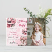 Rodeo Western Cowgirl Geburtstagsparty Foto Einladung (Stehend Vorderseite)