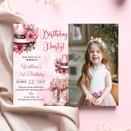 Rodeo Western Cowgirl Geburtstagsparty Foto Einladung