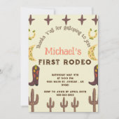 Rodeo Western Party Land Geburtstag Einladung (Vorderseite)