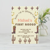 Rodeo Western Party Land Geburtstag Einladung (Stehend Vorderseite)